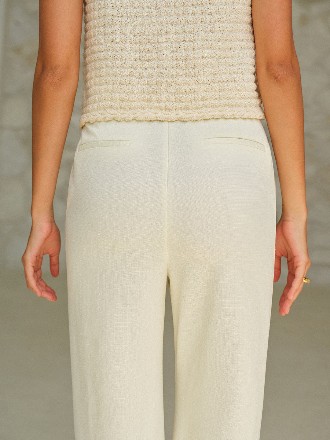 Pantalon Taille Haute à Poches
