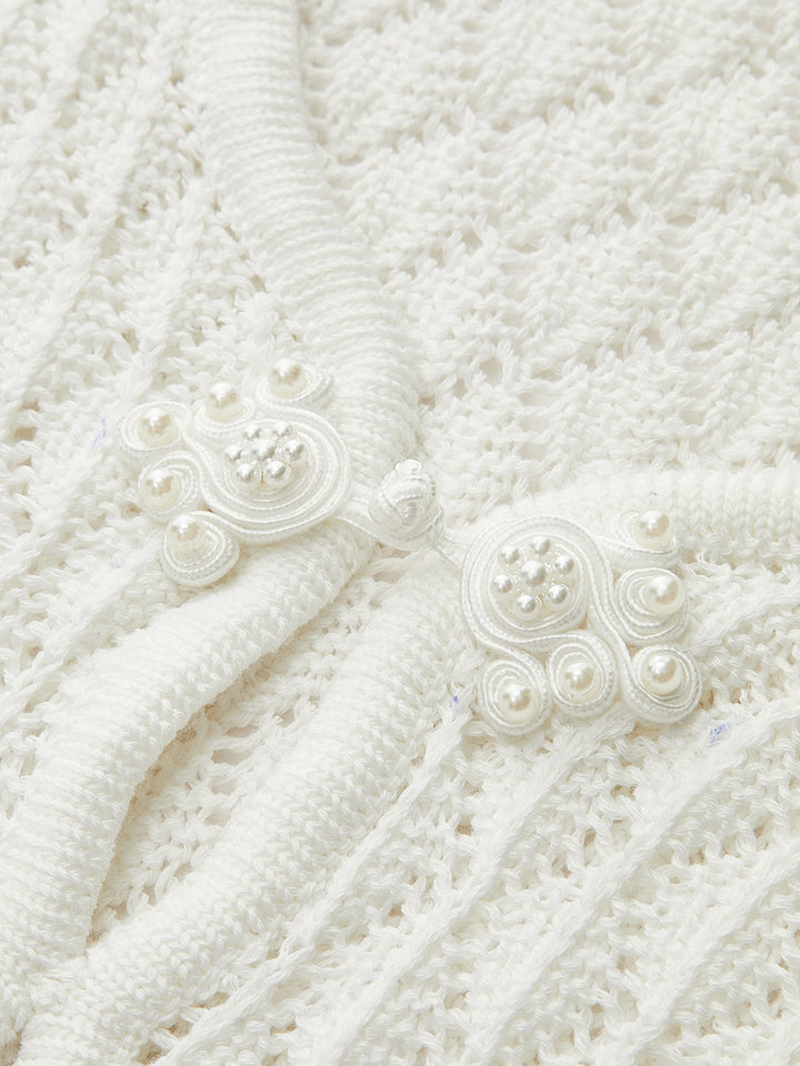 Robe Pull Maille Transparente avec Détail Découpé