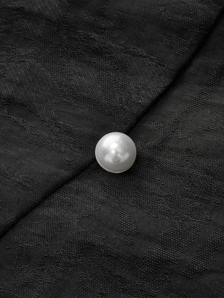 Gilet Bouton Perle Asymétrique