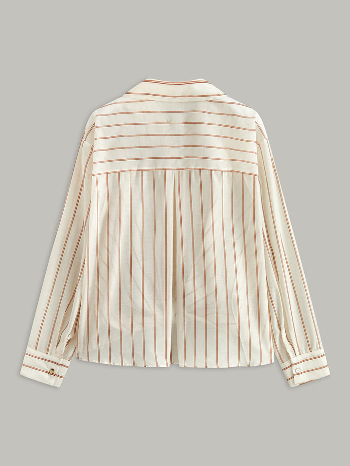 Chemise Courte à Rayures (Semi-Transparente)