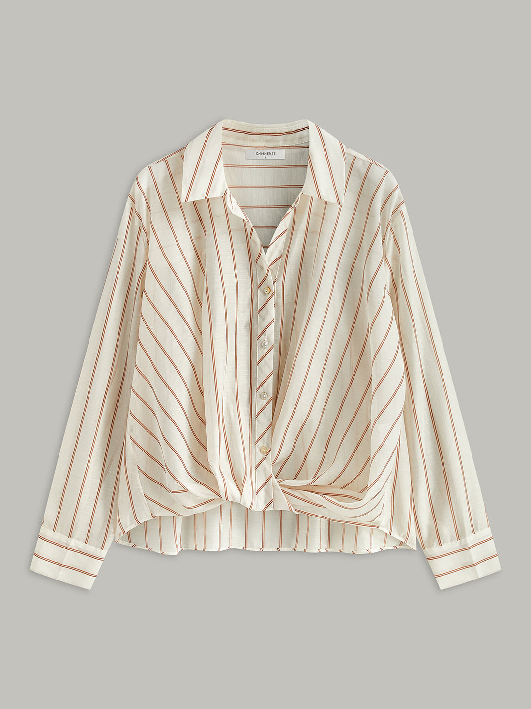 Chemise Courte à Rayures (Semi-Transparente)