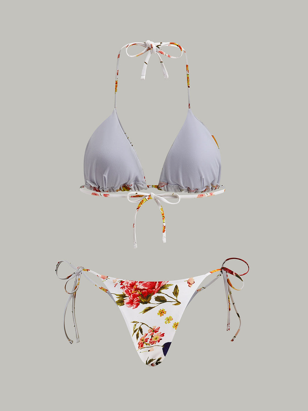 Ensemble de bikini à lacets à imprimé floral