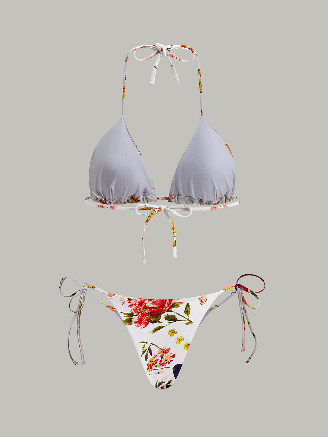 Ensemble de bikini à lacets à imprimé floral