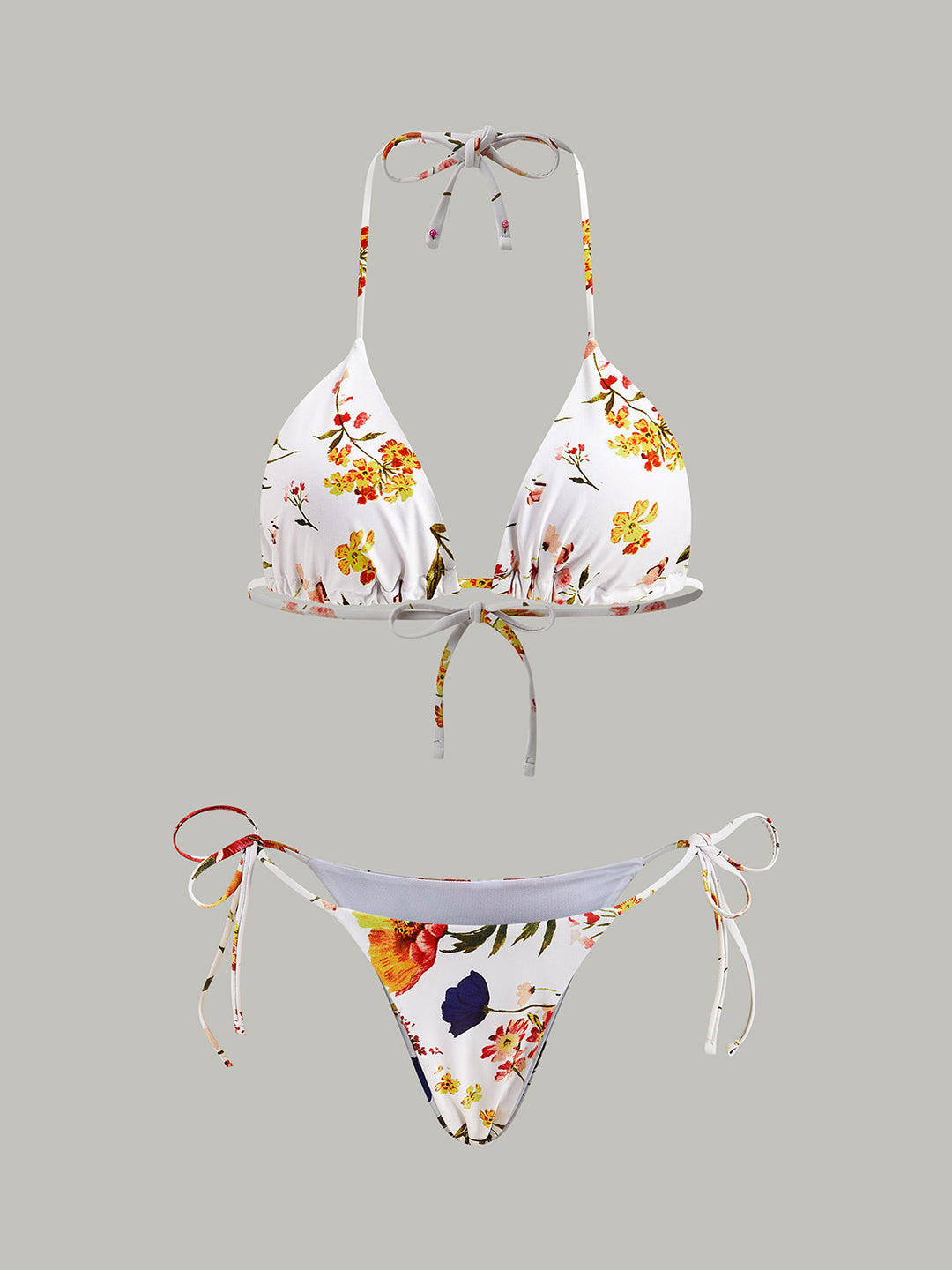 Ensemble de bikini à lacets à imprimé floral
