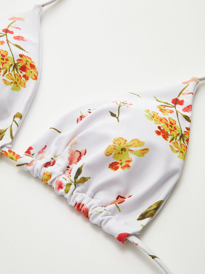 Ensemble de bikini à lacets à imprimé floral