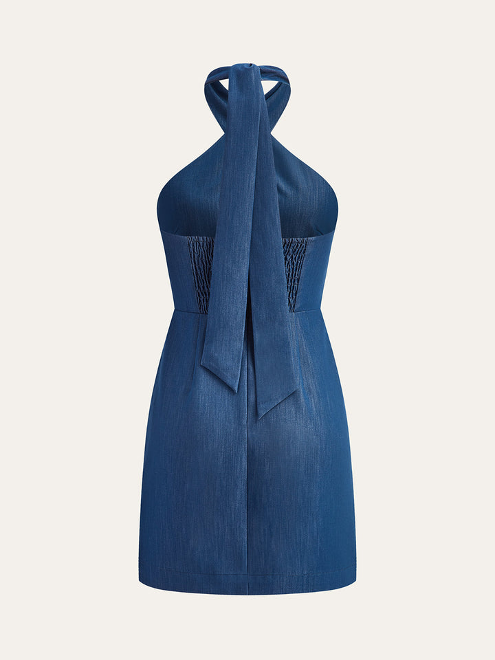 Robe Mini à Col Bateau