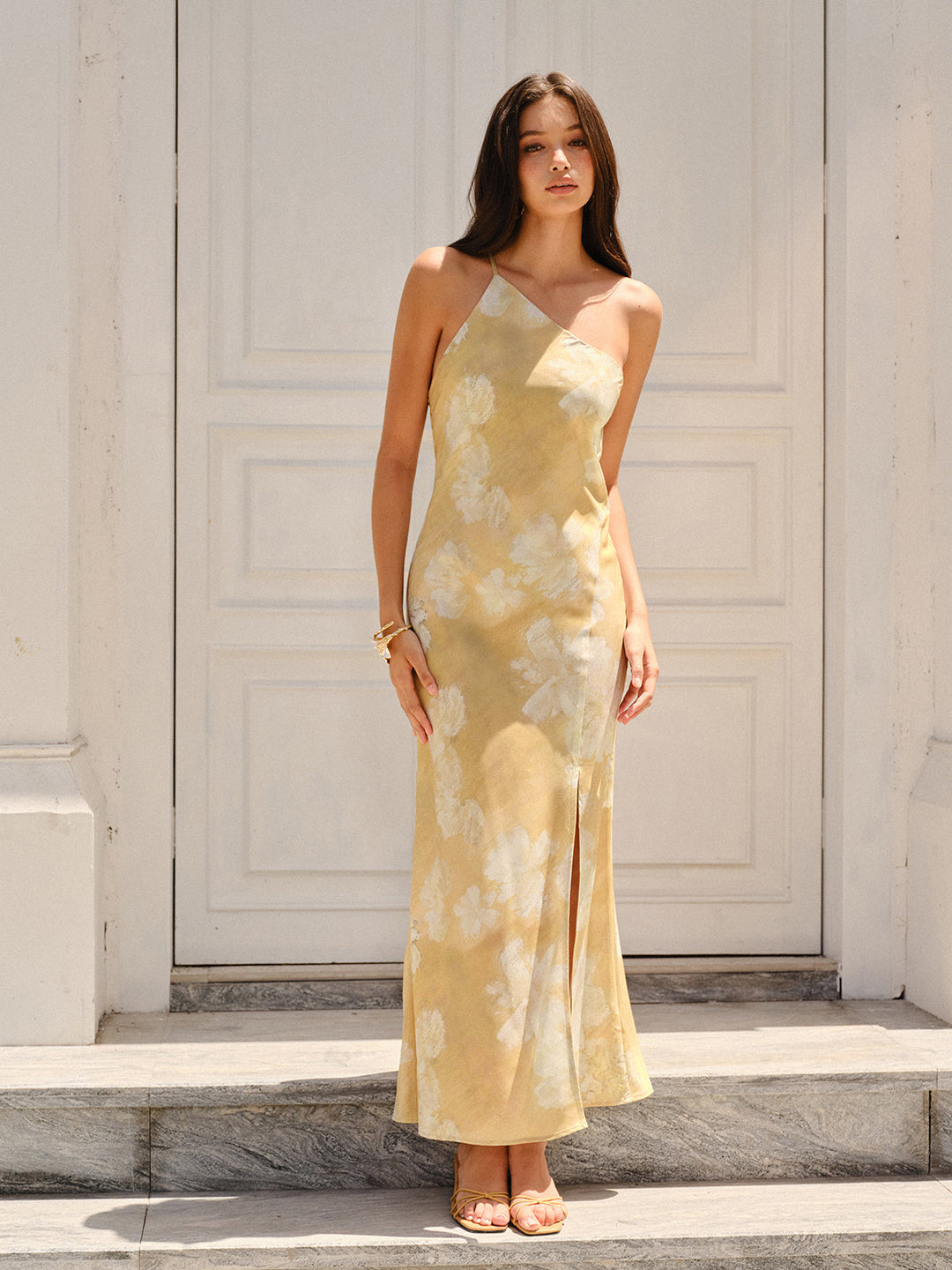 Robe à fente haute à imprimé floral