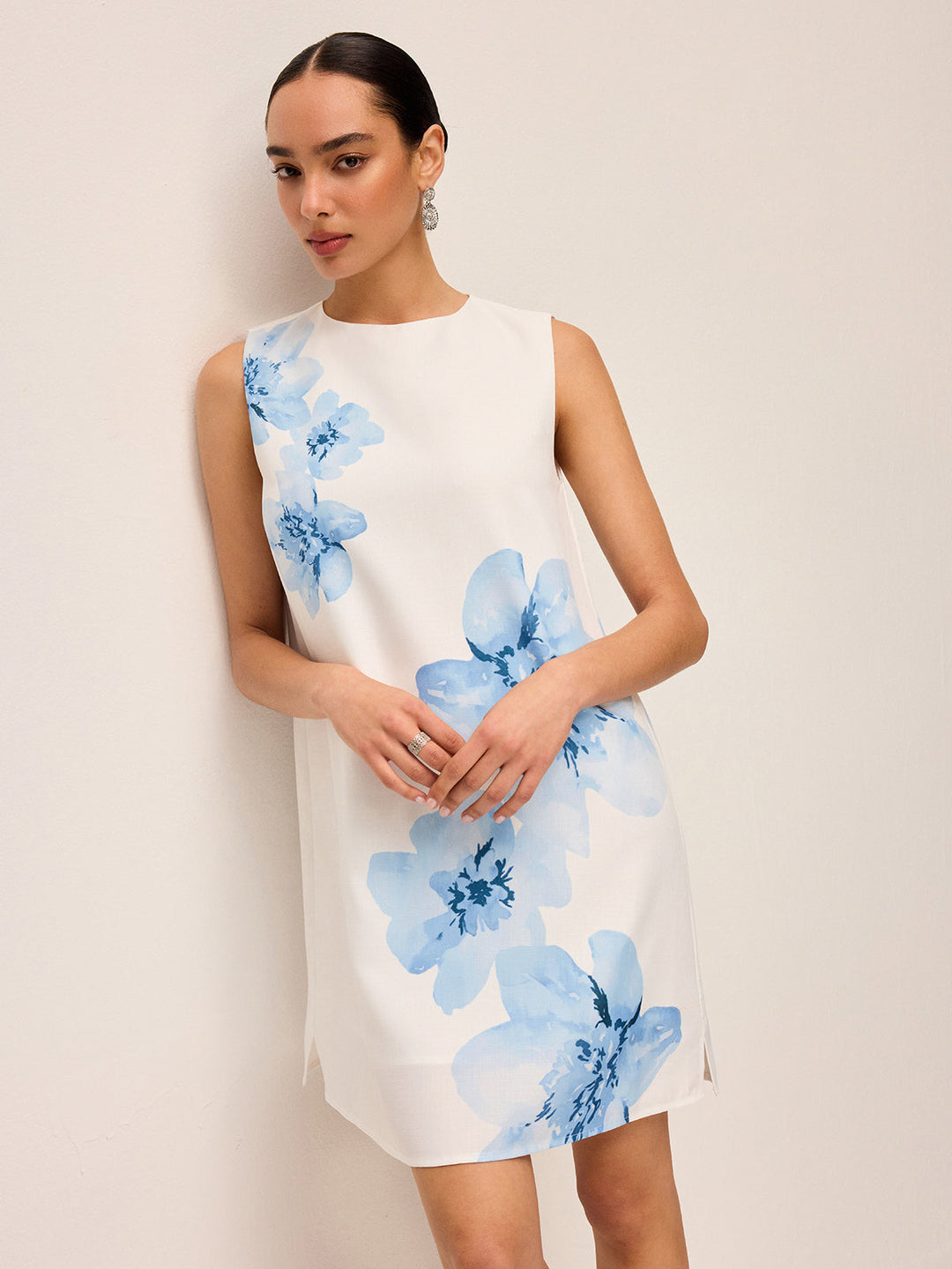 Robe Zippée Imprimé Tie-Dye Floral