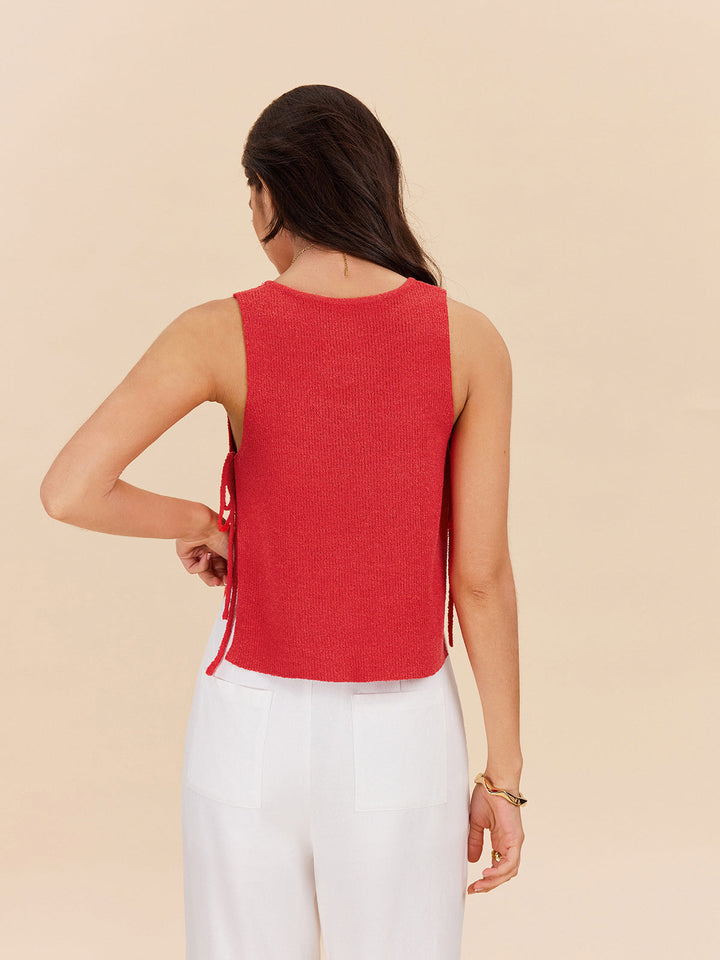Haut en tricot avec détail de cravate latérale