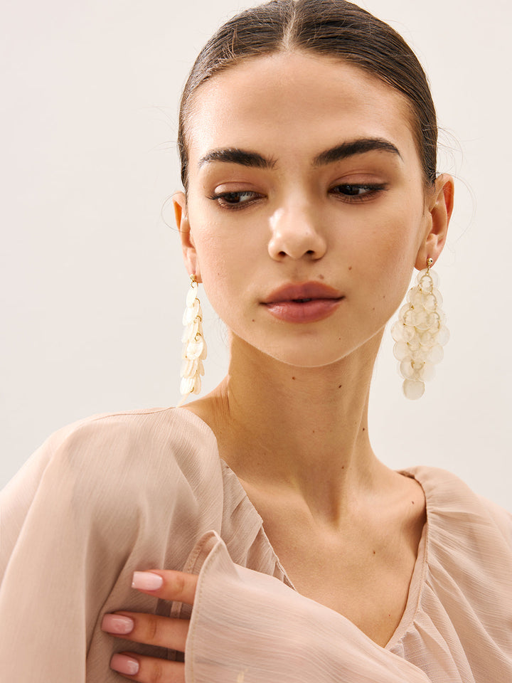 Boucles d'oreilles Chandelier en nacre