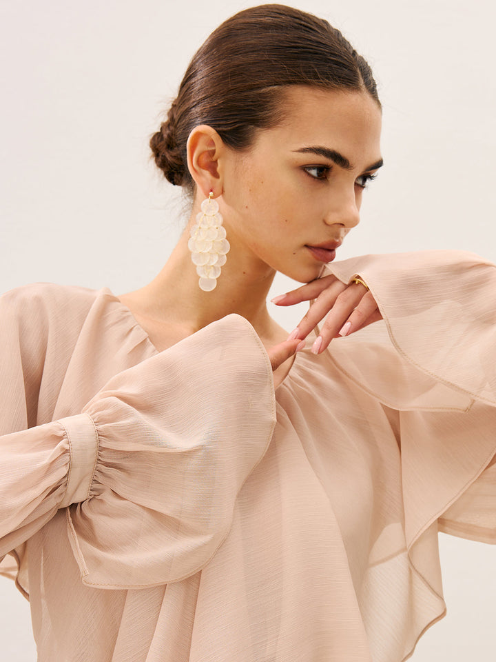 Boucles d'oreilles Chandelier en nacre