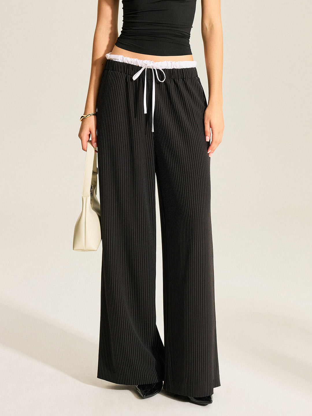 Pantalons Larges à Rayures