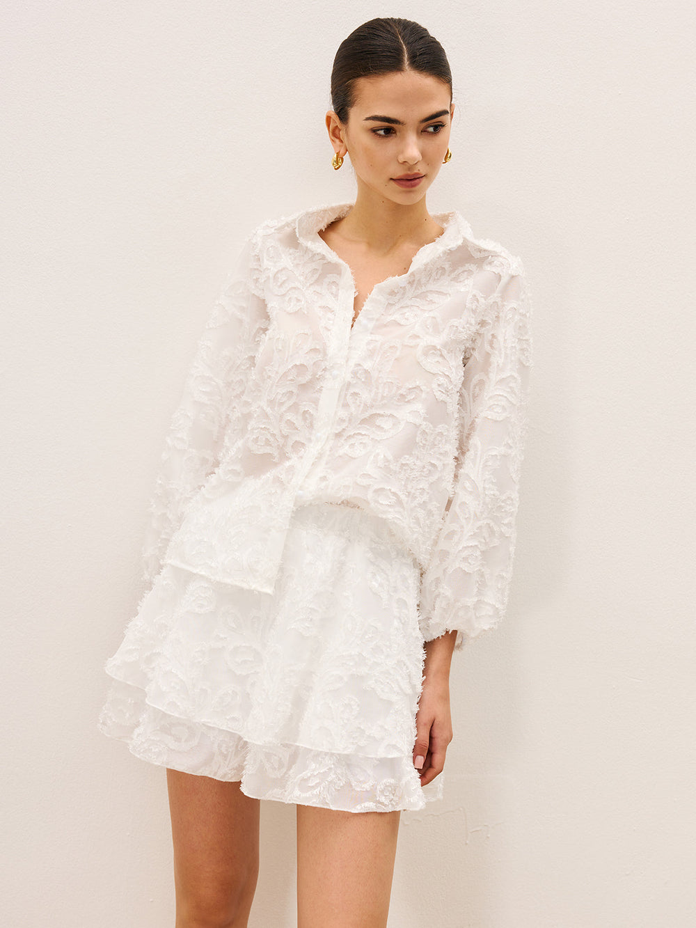 Ensemble Jupe Brodé Transparente