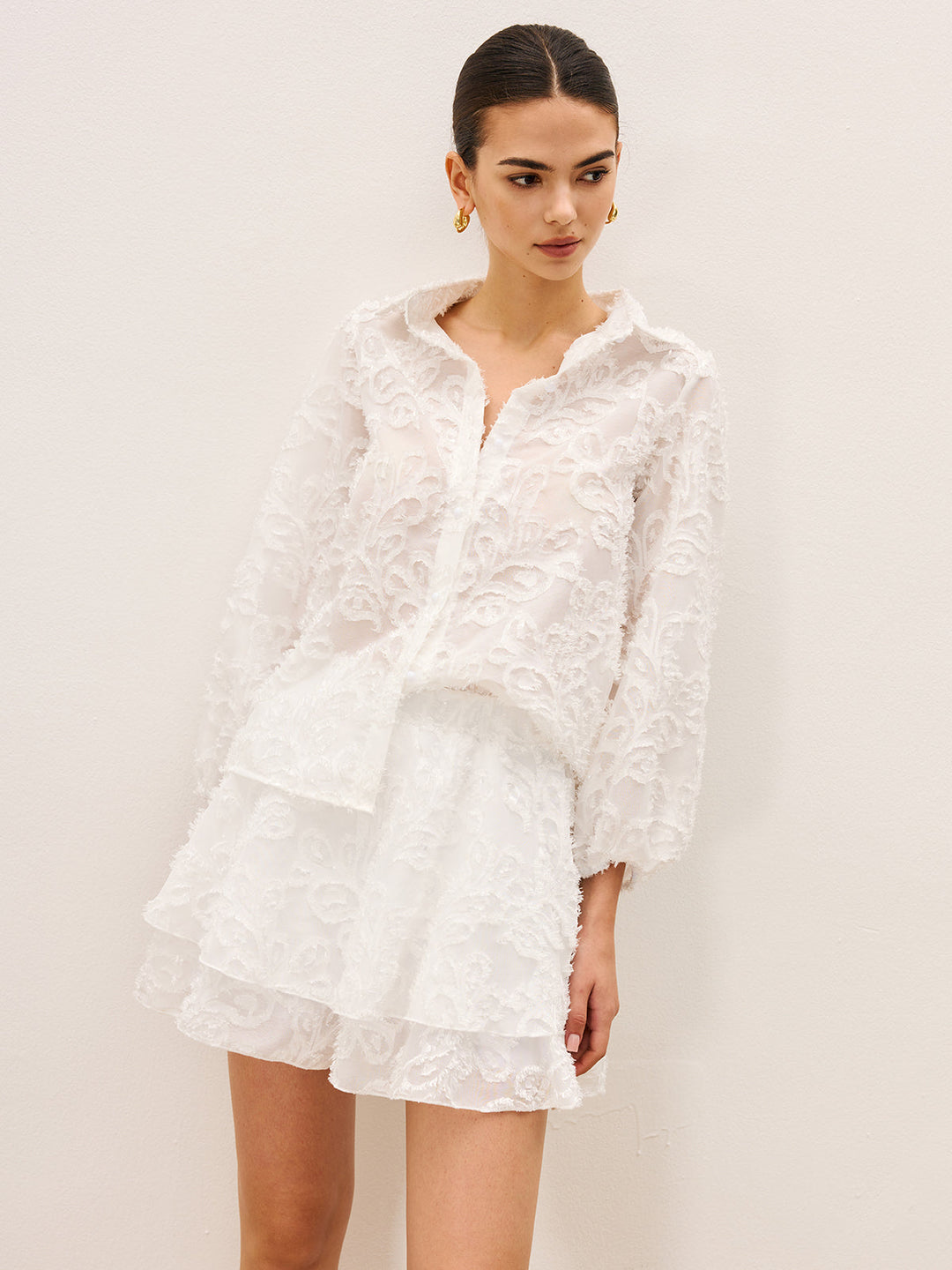 Ensemble Jupe Brodé Transparente