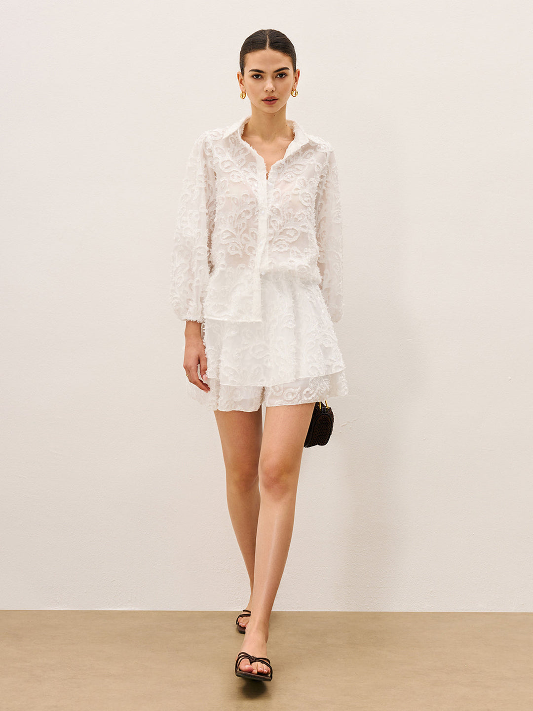 Ensemble Jupe Brodé Transparente