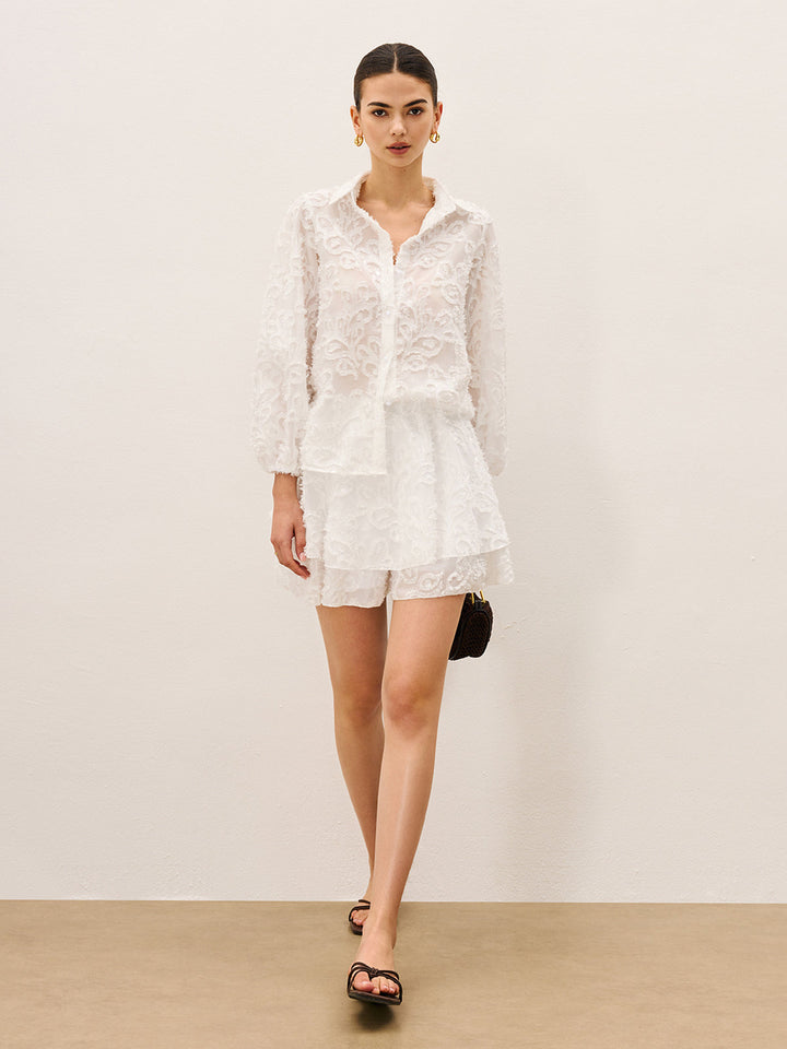 Ensemble Jupe Brodé Transparente