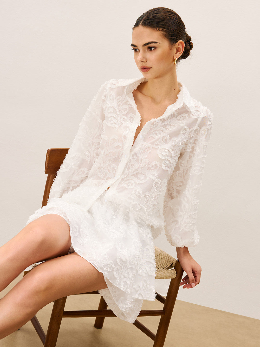 Ensemble Jupe Brodé Transparente