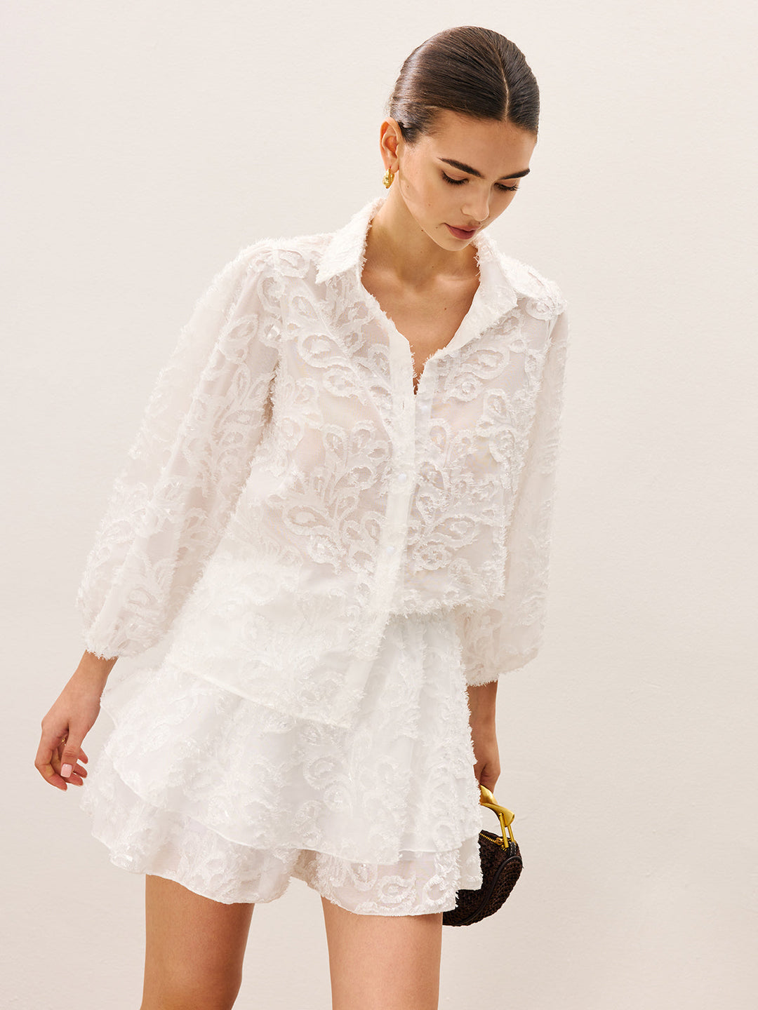 Ensemble Jupe Brodé Transparente