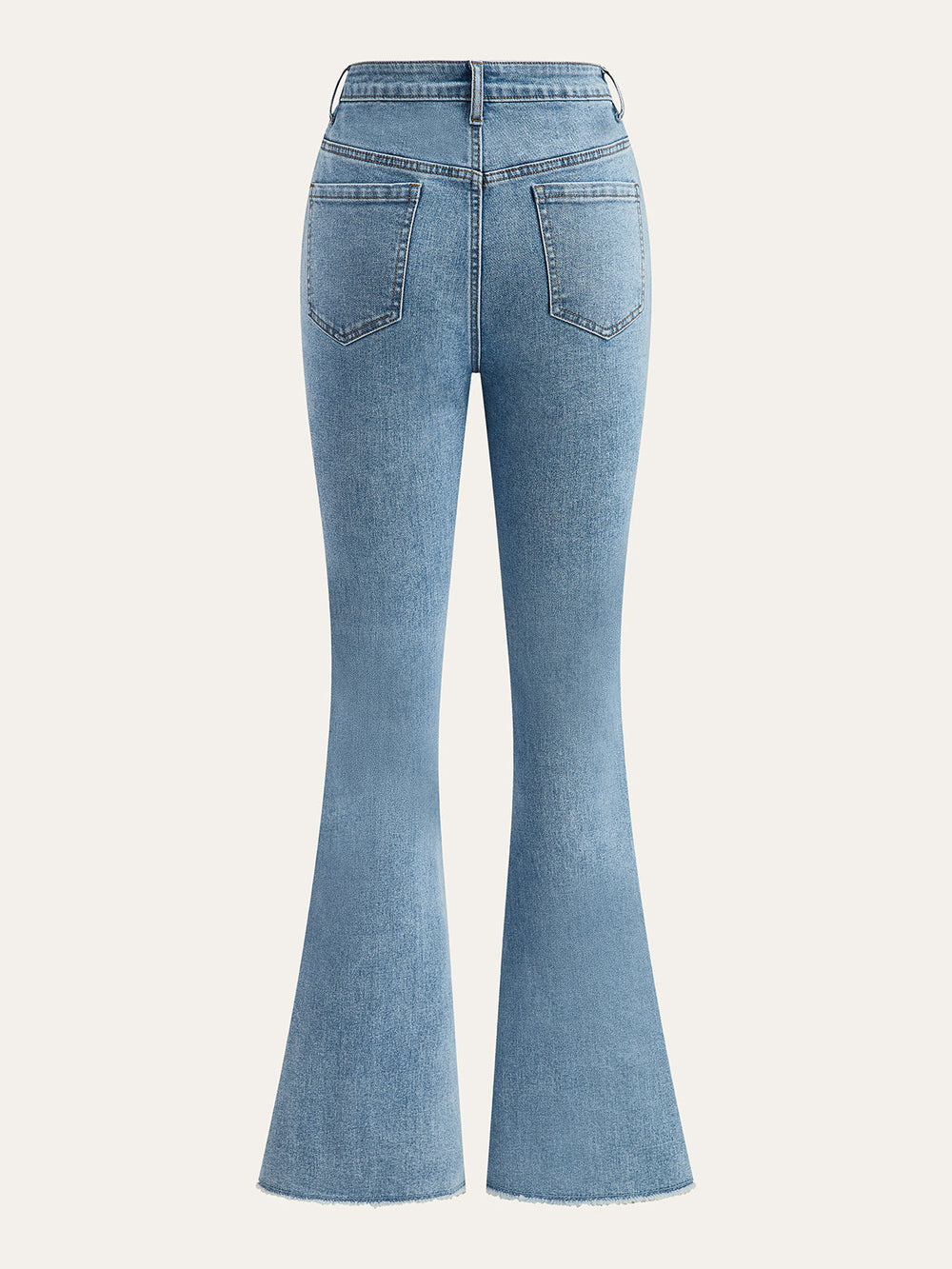 Jeans Évasées Boutonnées Taille Mi-Haute