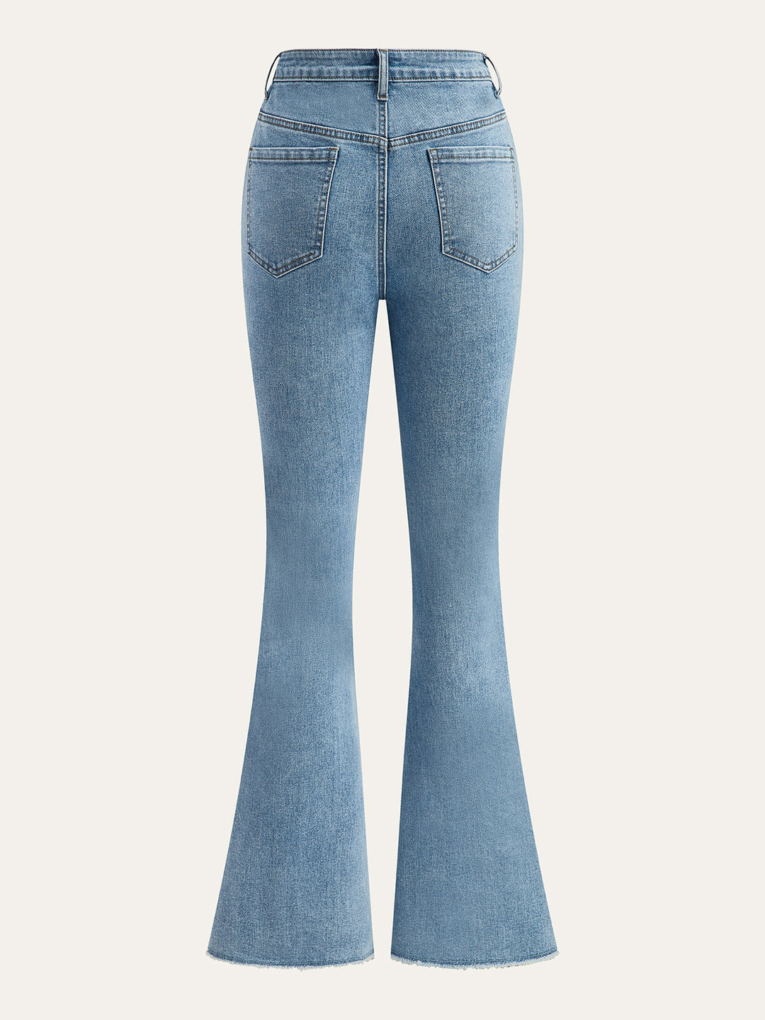 Jeans Évasées Boutonnées Taille Mi-Haute
