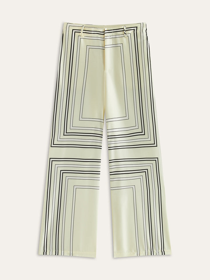 Pantalon Mi-Taille Rayé