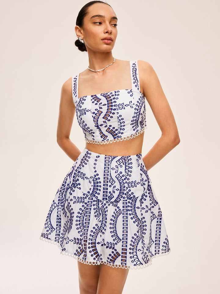 Ensemble Jupe en Dentelle Brodé