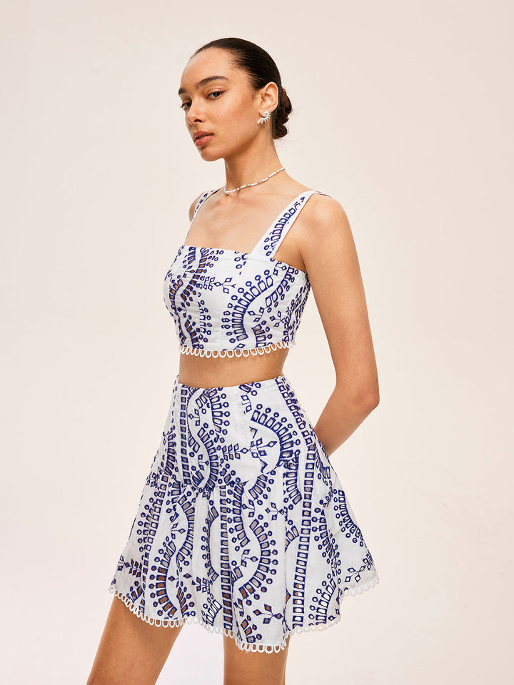 Ensemble Jupe en Dentelle Brodé