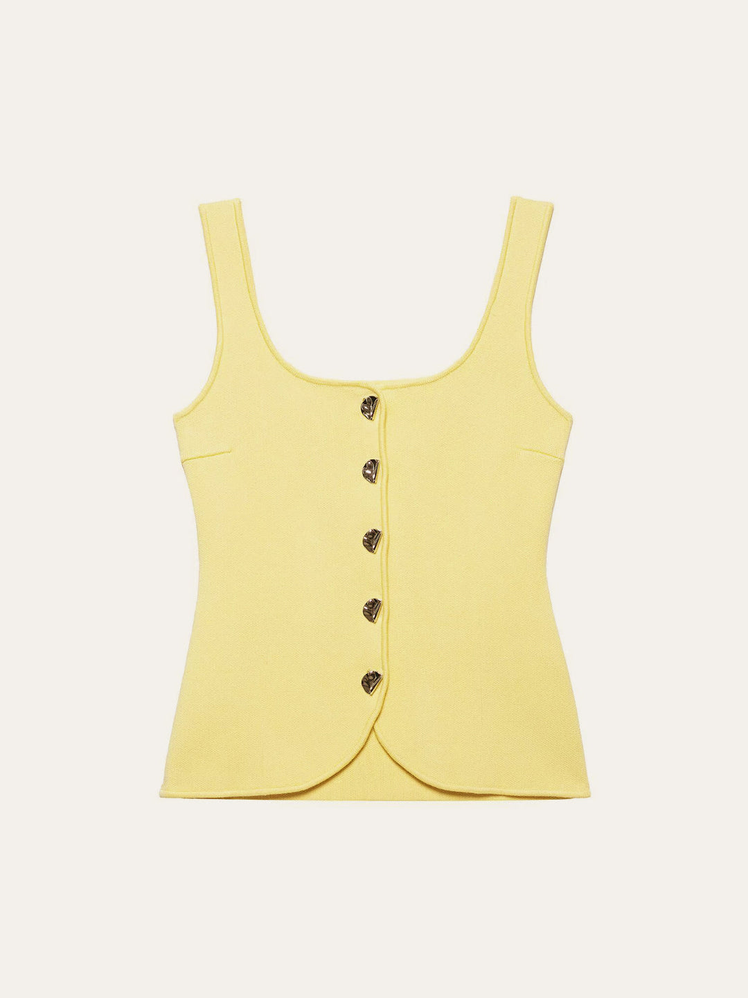 Gilet en tricot côtelé à ourlet incurvé