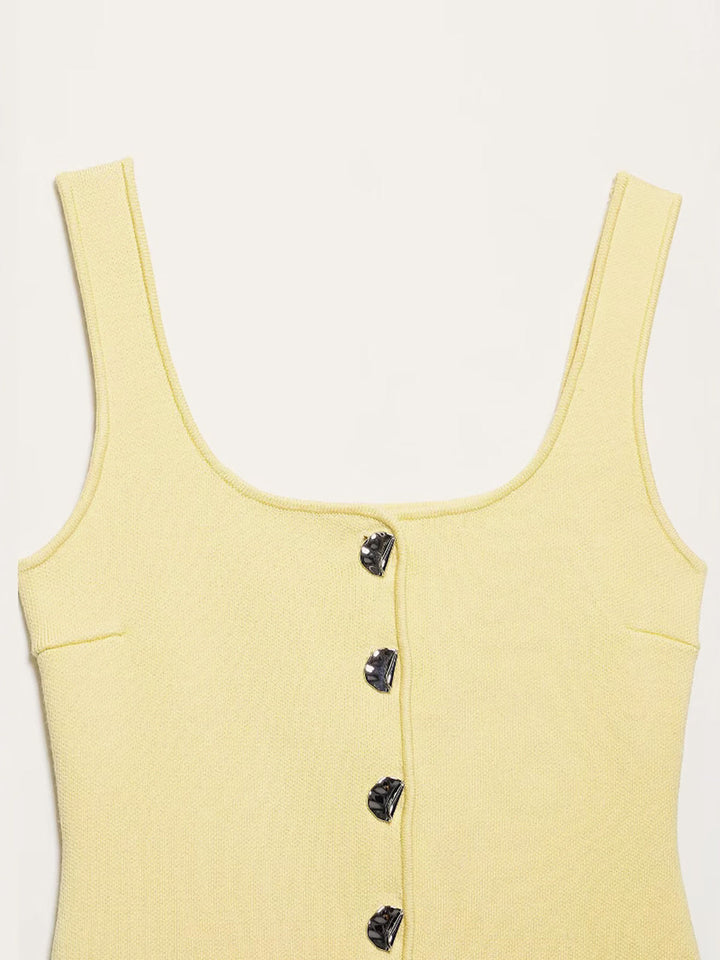 Gilet en tricot côtelé à ourlet incurvé