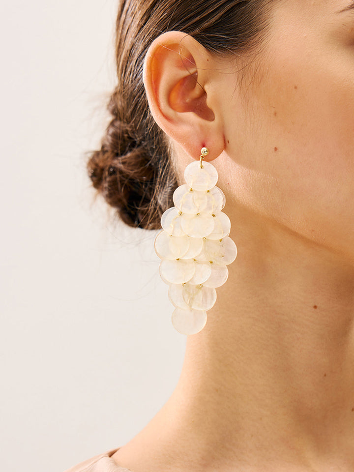 Boucles d'oreilles Chandelier en nacre