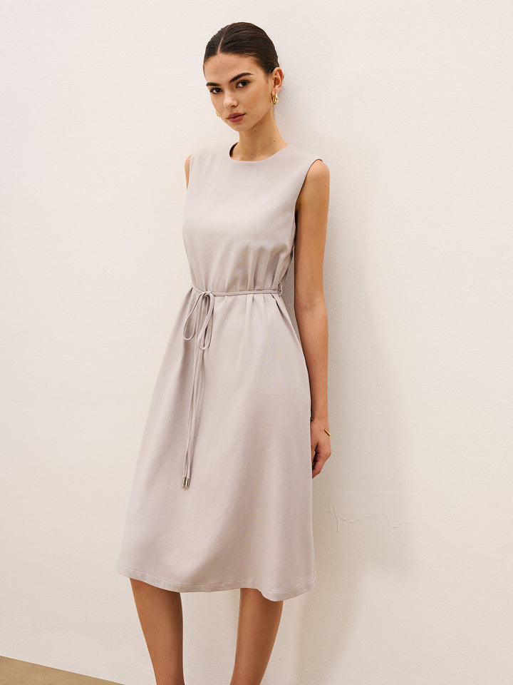 Robe Mi-longue Sans Manches à Détails Liés