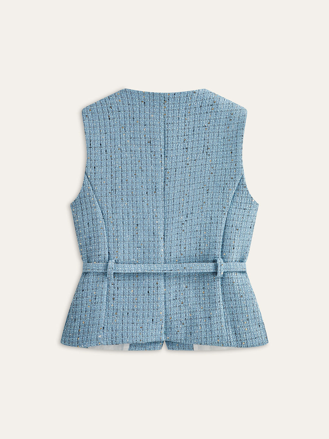 Gilet Ceinturé Sans Manches en Tweed