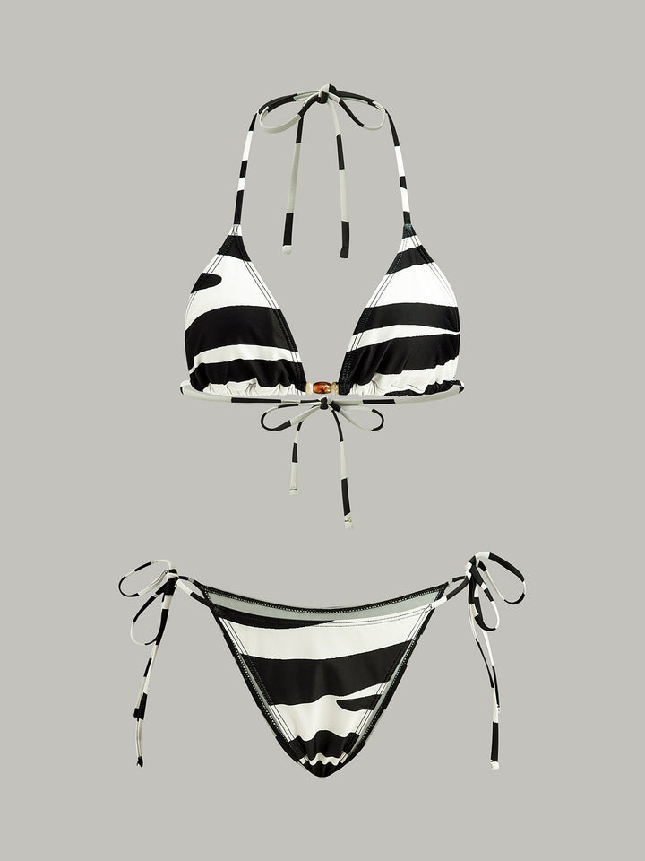 Ensemble Bikini Triangle Rayé