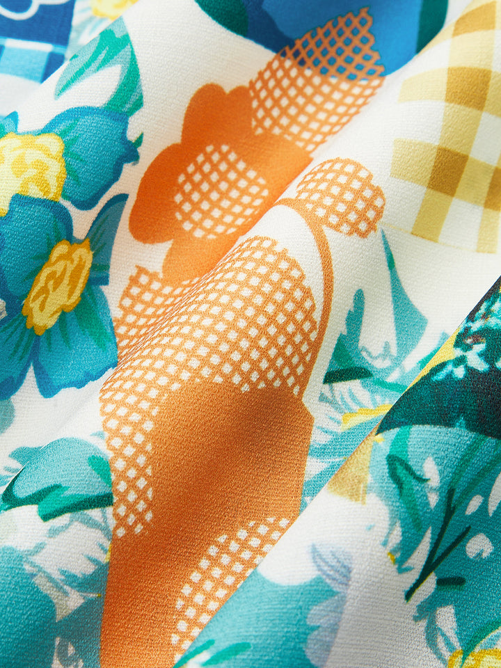 Robe Longue en Dentelle "Lemonade Print"