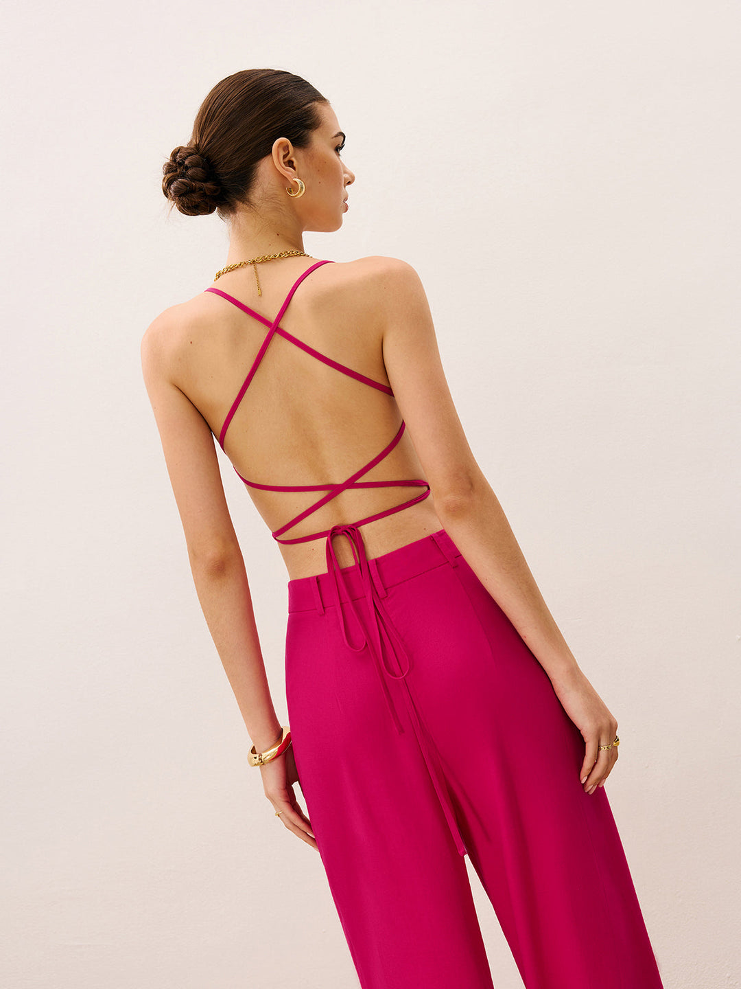 Ensemble Haut à Liens et Pantalon Large
