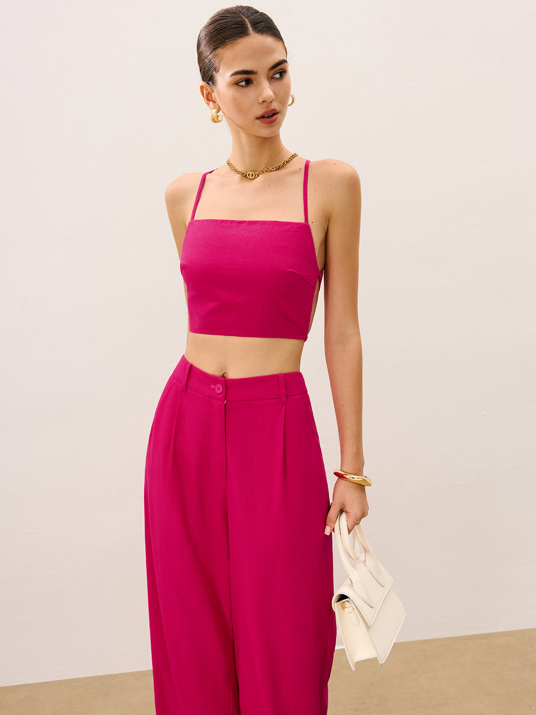 Ensemble Haut à Liens et Pantalon Large