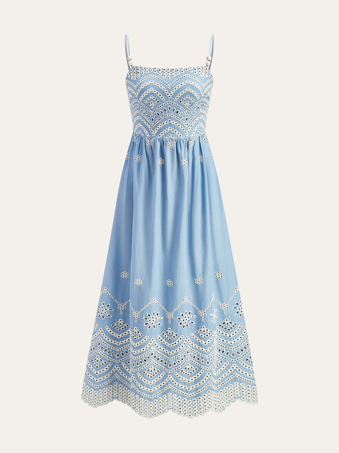 Robe Longue en Broderie Festonnée Semi-transparente