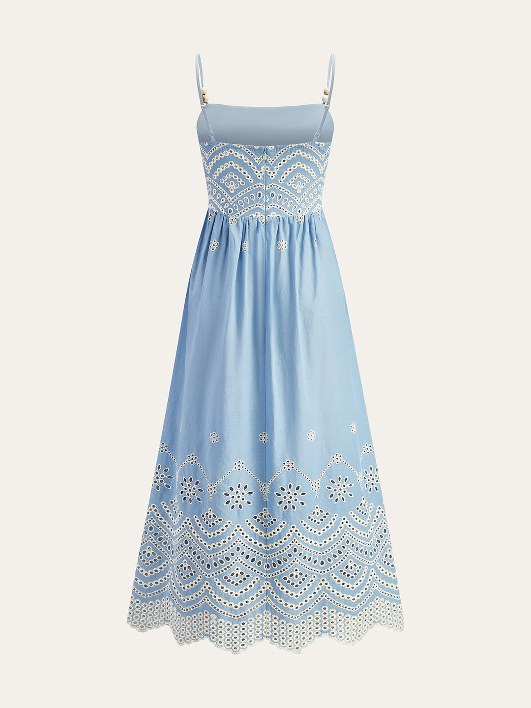 Robe Longue en Broderie Festonnée Semi-transparente