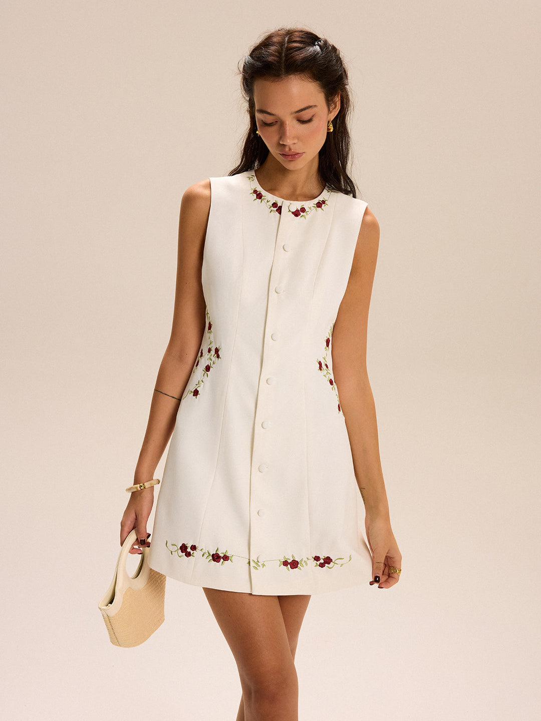 Mini Robe Fleurie Brodée