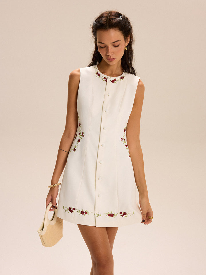 Mini Robe Fleurie Brodée