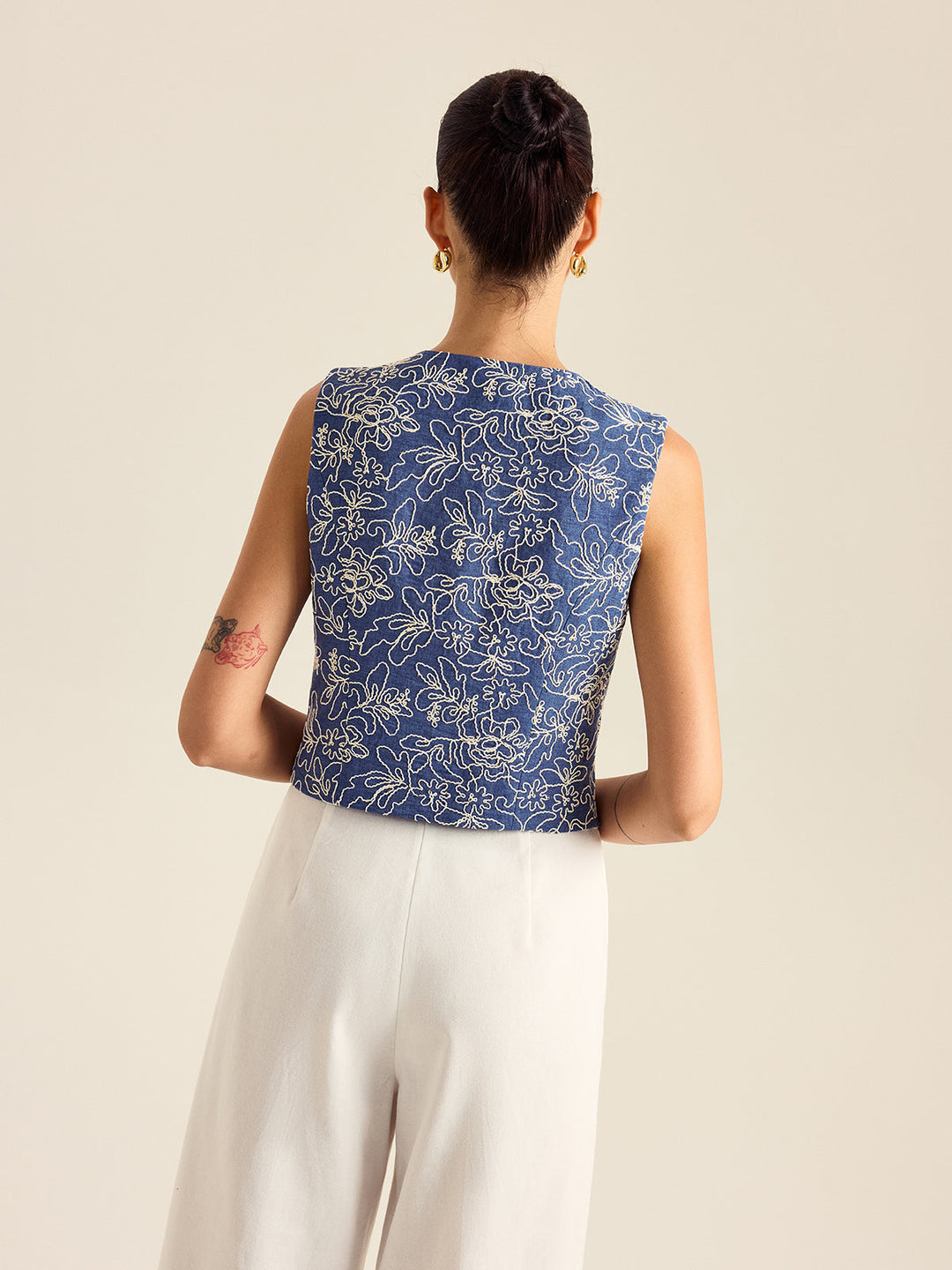 Gilet Brodé Floral