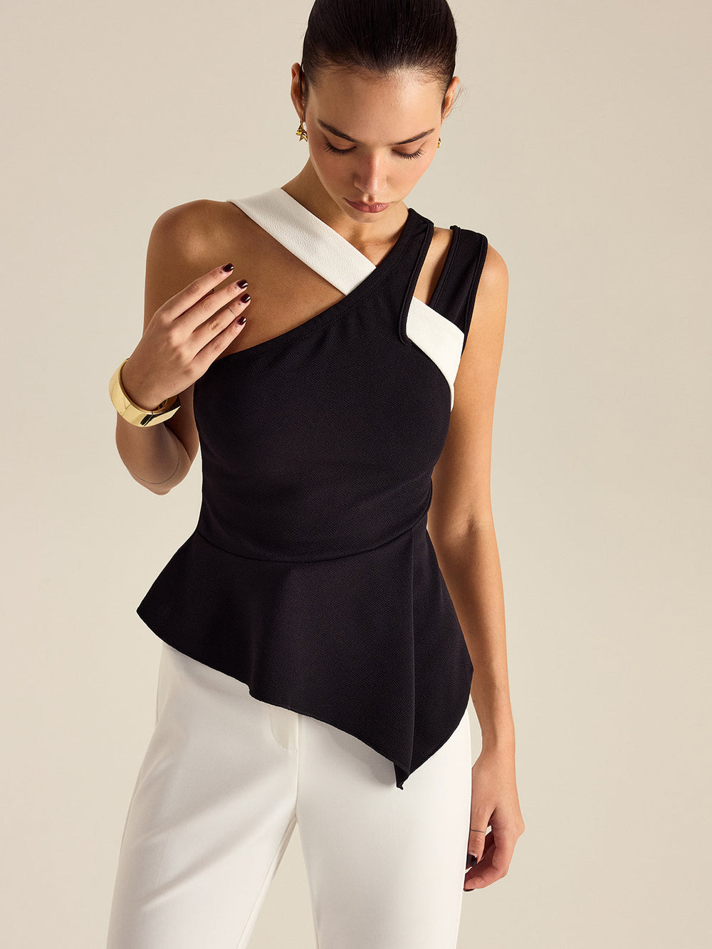 Top Peplum Asymétrique