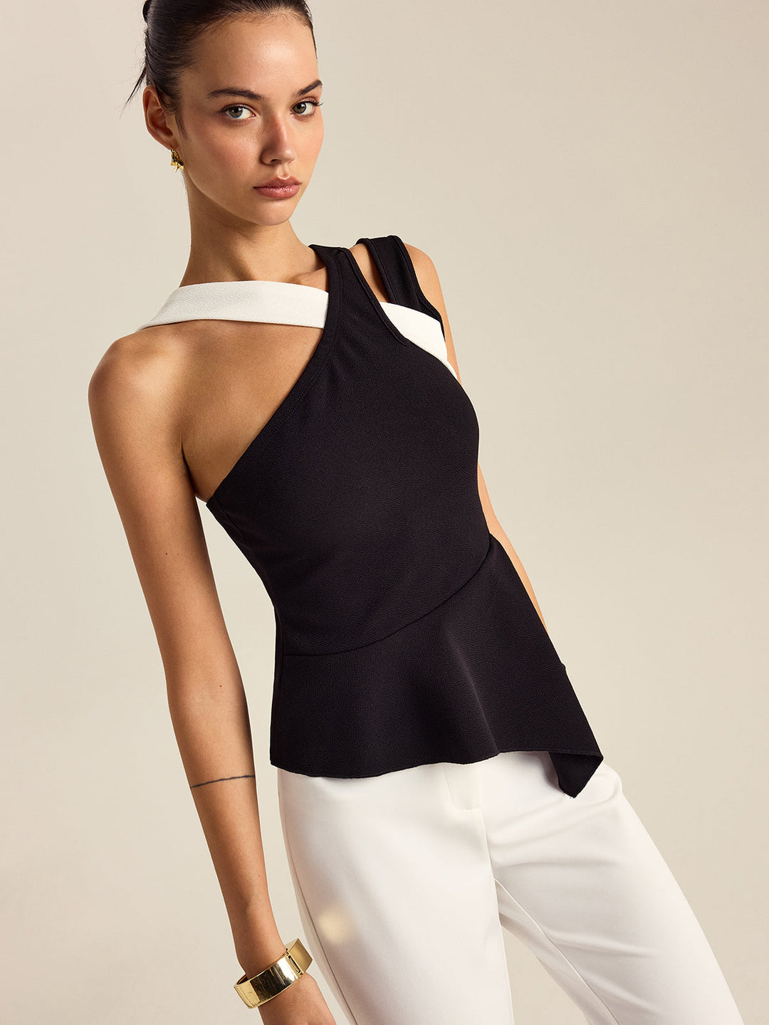 Top Peplum Asymétrique