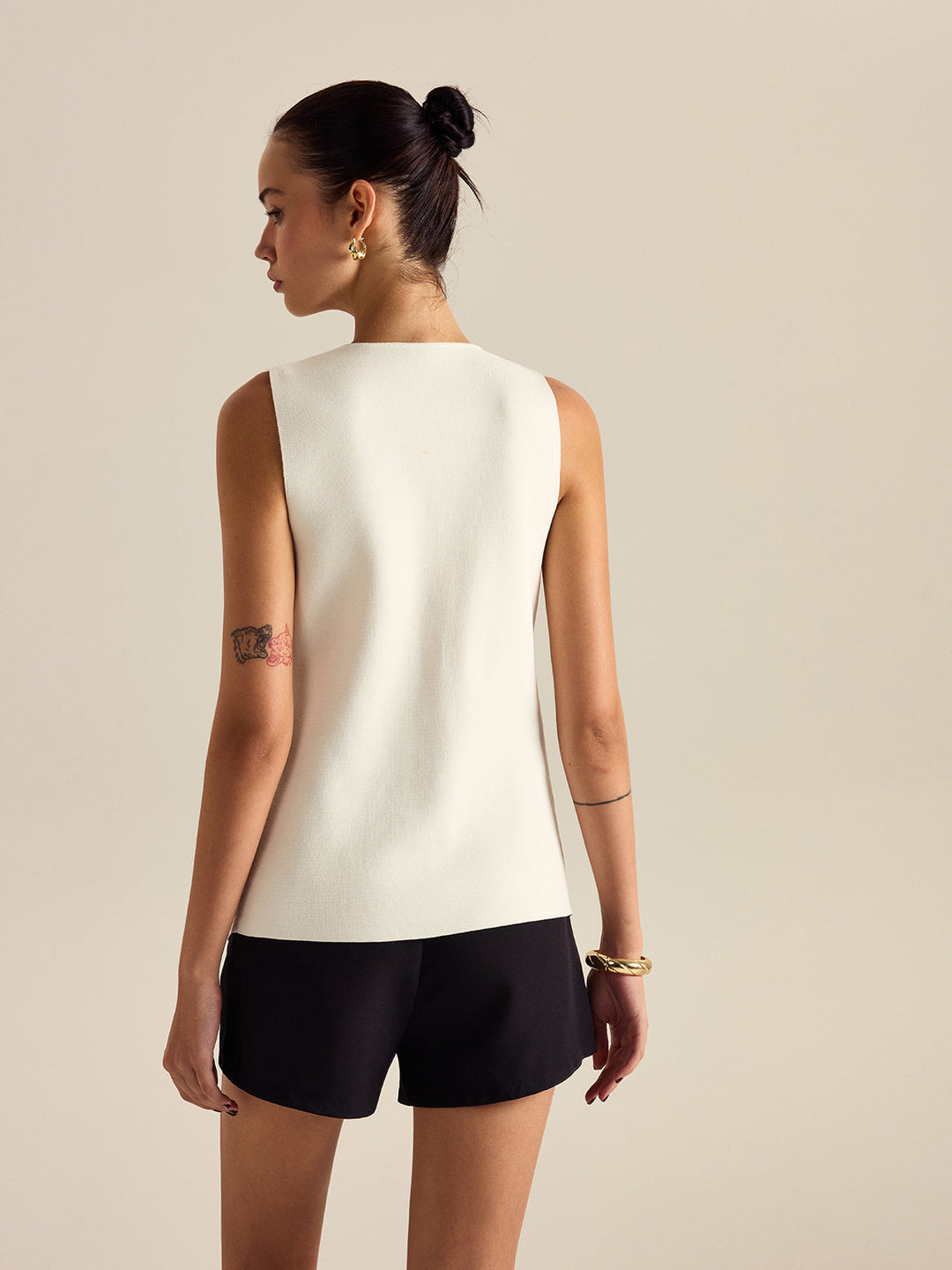 Gilet sans manches à décor métallique