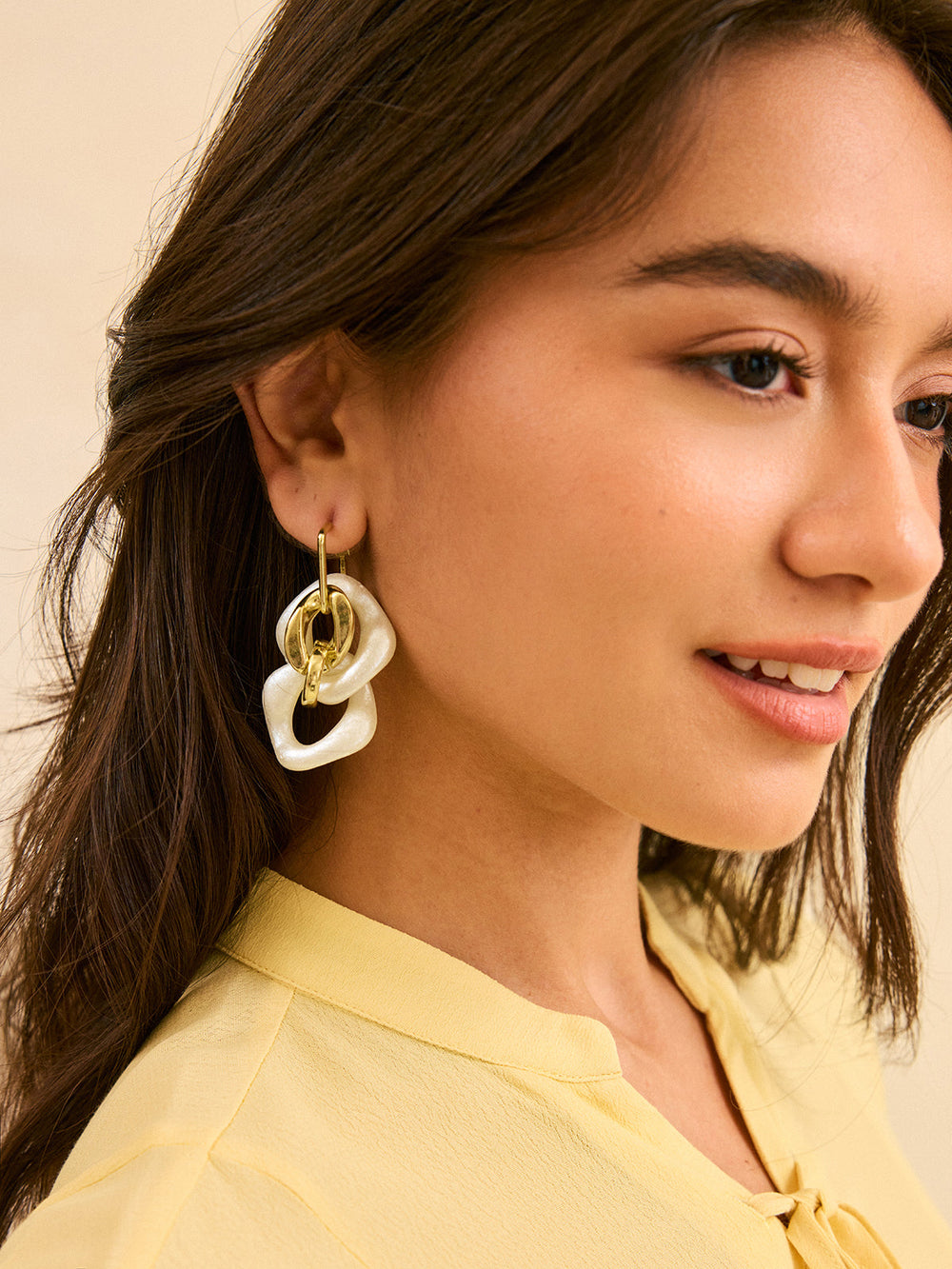 Boucles d'oreilles pendantes à maillons épais
