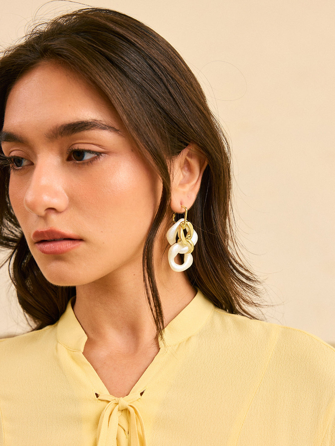 Boucles d'oreilles pendantes à maillons épais