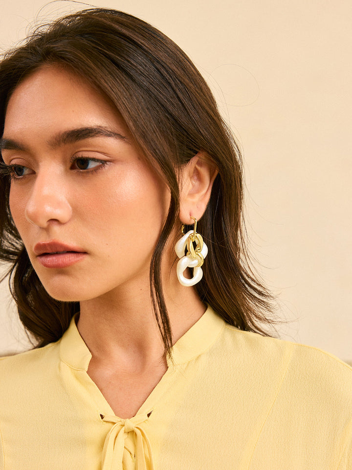 Boucles d'oreilles pendantes à maillons épais