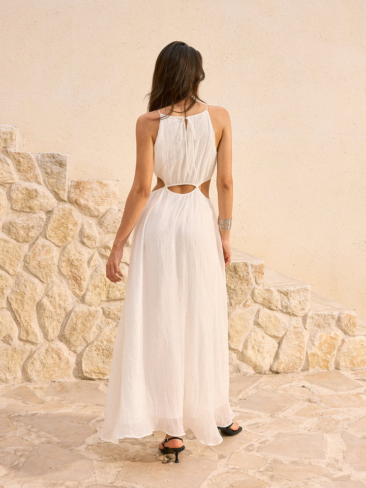 Robe Maxi Coupe Décolletée avec Fente