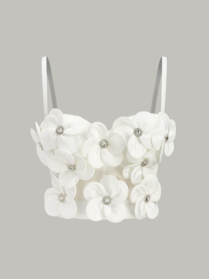 Corset à ornements floraux 3D