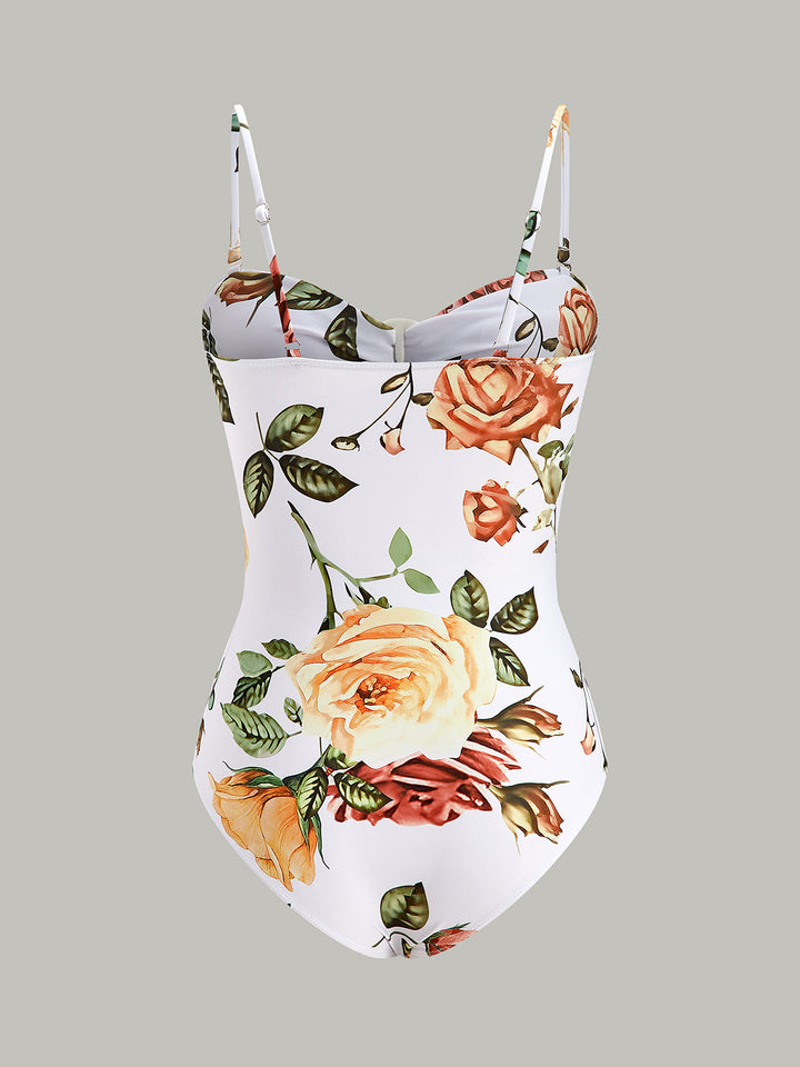 Maillot de bain une pièce découpé à fleurs